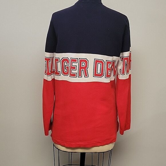 Tommy Hilfiger Denim Men's Navy and Red Zip-Up Sweater - Picture 3 of 6